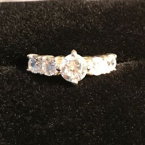 Estate 5-Stone 6MM Cubic Zirconia Band Ring